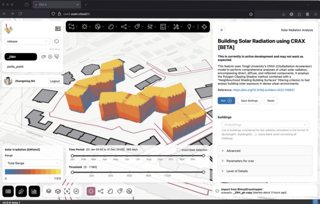 Screenshot of a CEA model
