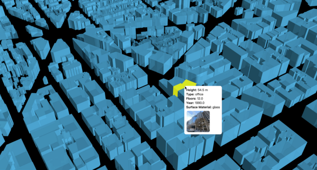 A view of the OpenFACADES dashboard
