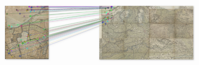 Plot of feature matching from Geomatics Synthesis Project report